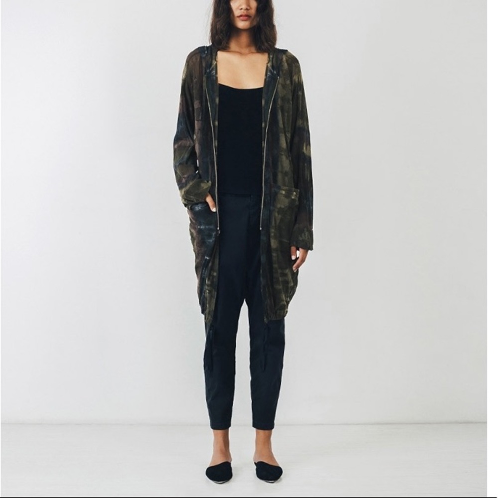 Raquel Allegra Green Anorak Mesh Long Sleeve